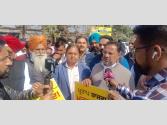 ਆਪ ਪਟਿਆਲਾ ਇਕਾਈ ਵੱਲੋਂ ਕਾਂਗਰਸ ਖ਼ਿਲਾਫ਼ ਜ਼ਬਰਦਸਤ ਮੁਜ਼ਾਹਰਾ, ਐਮ.ਪੀ. ਗਾਂਧੀ ਦੀ ਕੋਠੀ ਘੇਰੀ